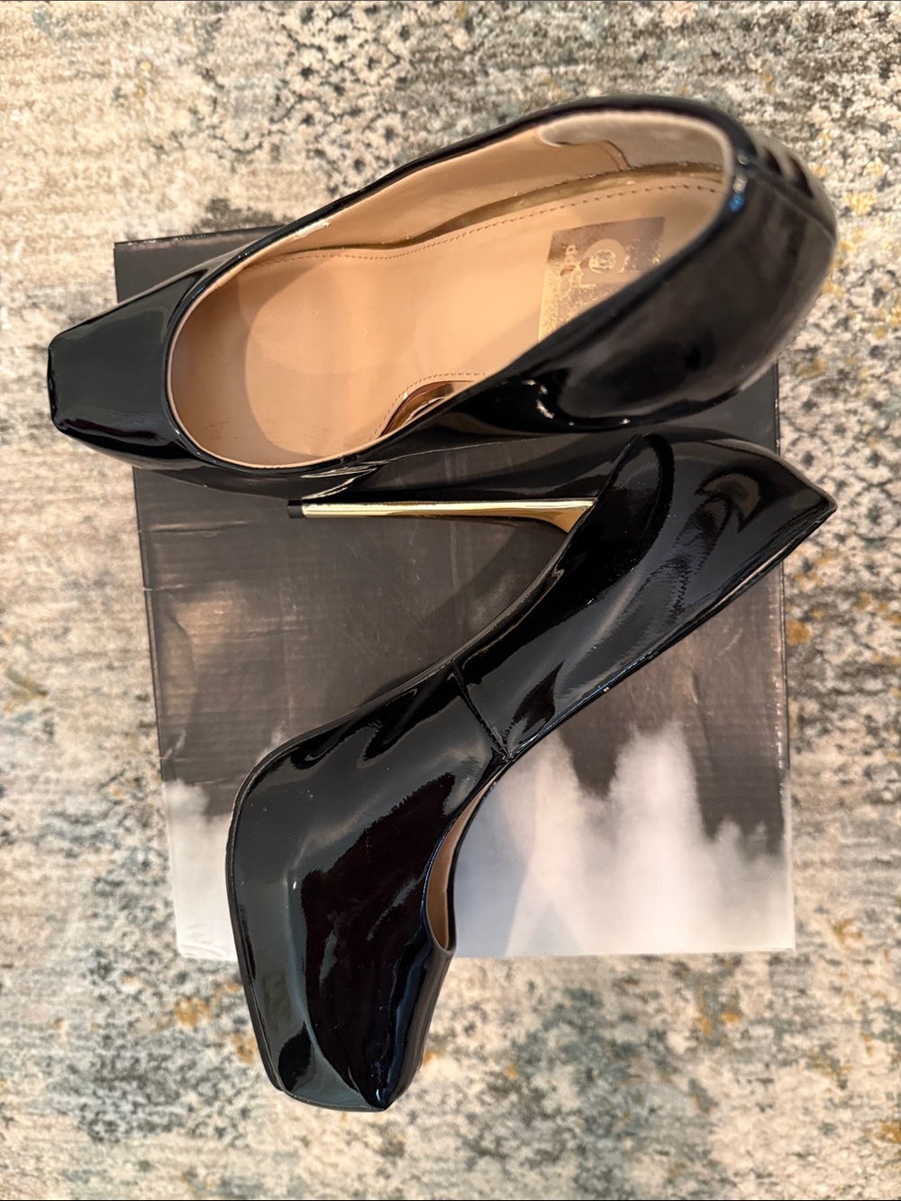 Dolce Vita- Black Patent Peep-Toe Stiletto Heels